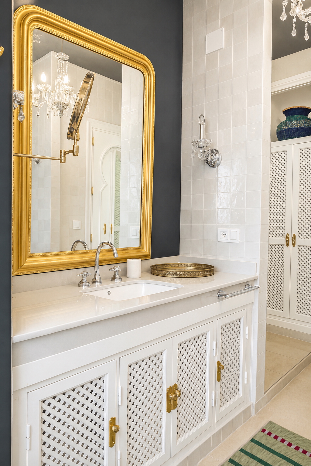 Black marble and brass