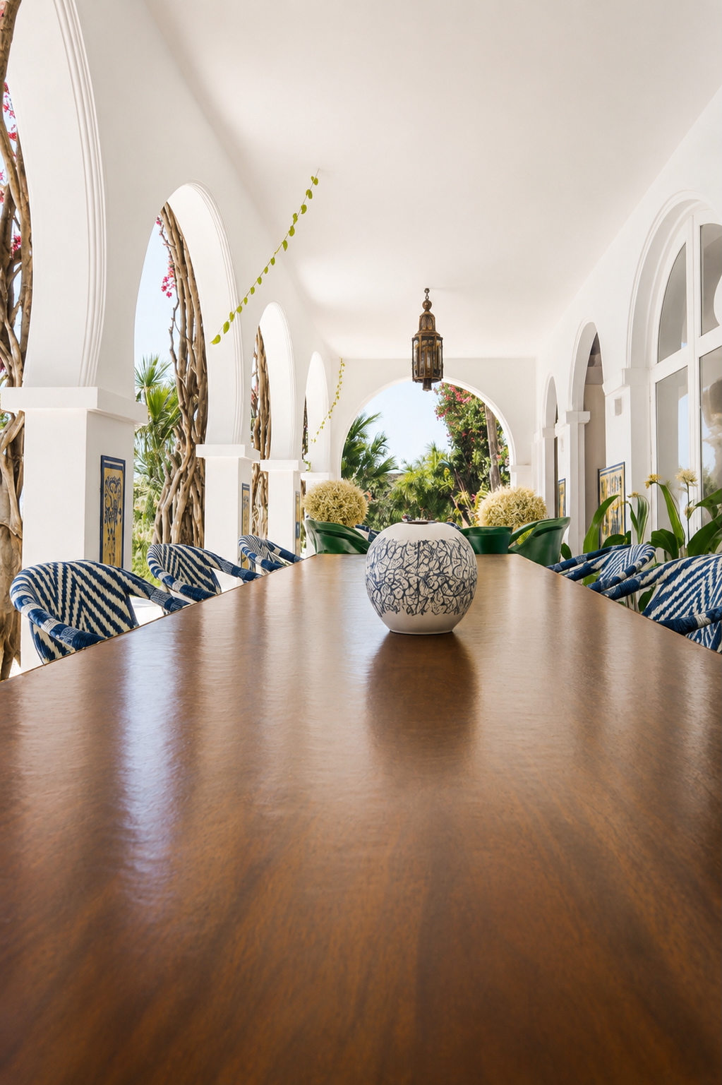Dining room, set for evening